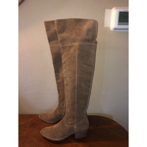 Dolce Vita Silas Boho Hippie Cottagecore Western Suede Over Knee Brown Boots - Picture 1 of 14